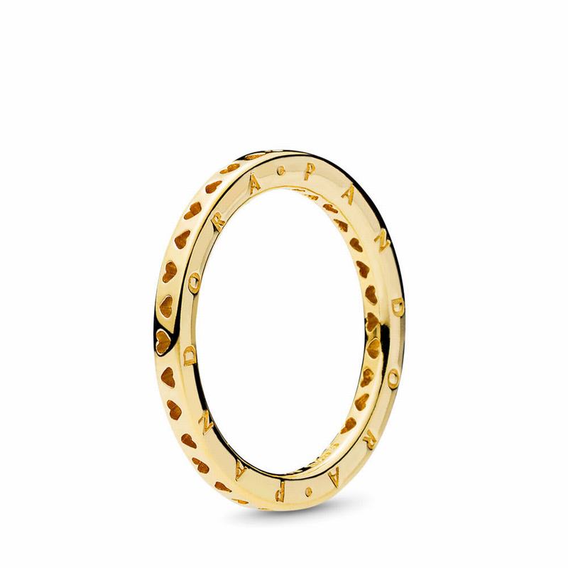 Pandora Shine™ Signature Hearts Stackable Ring NZ, 18ct Gold Plated (348167-ELN)